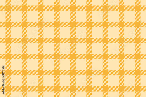 Seamless vichy pattern vector in pastel orange colors. Gingham check plaid graphic for wrapping, packaging, tablecloth, fabric design. Easter holiday textile design