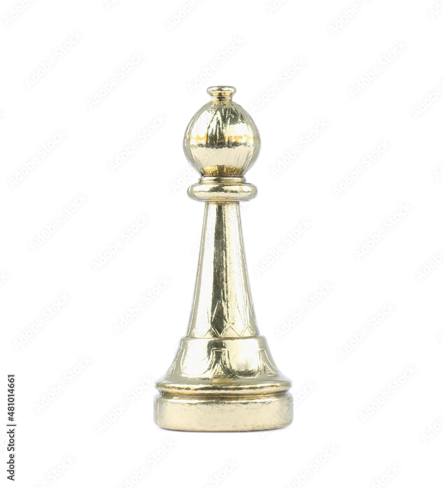 Golden bishop isolated on white. Chess piece Golden bishop isolated on white. Chess piece