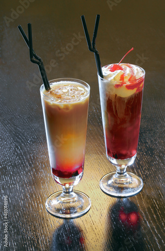 Wallpaper Mural Coctails based on cold coffee on the table Torontodigital.ca