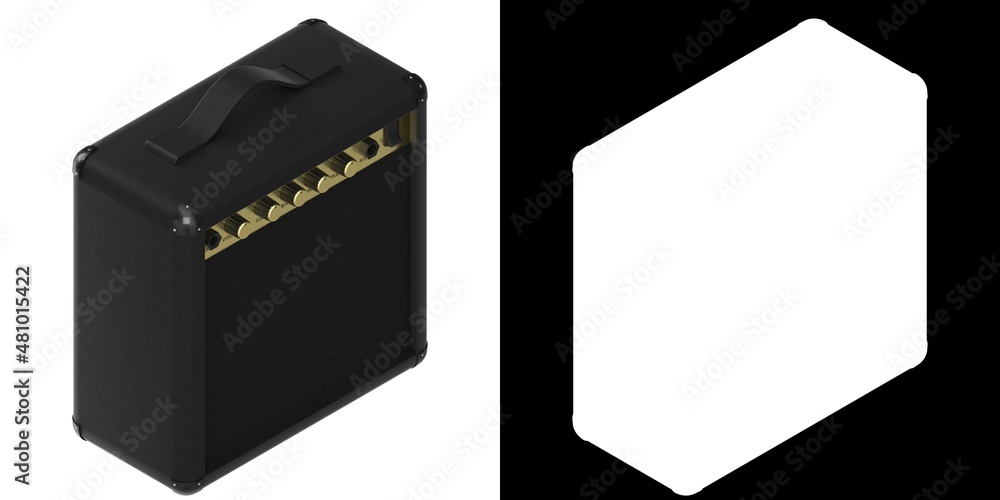 3D rendering illustration of a guitar amplifier 3D rendering illustration of a guitar amplifier