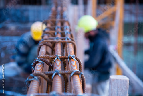 during iron work, formwork and concrete pouring