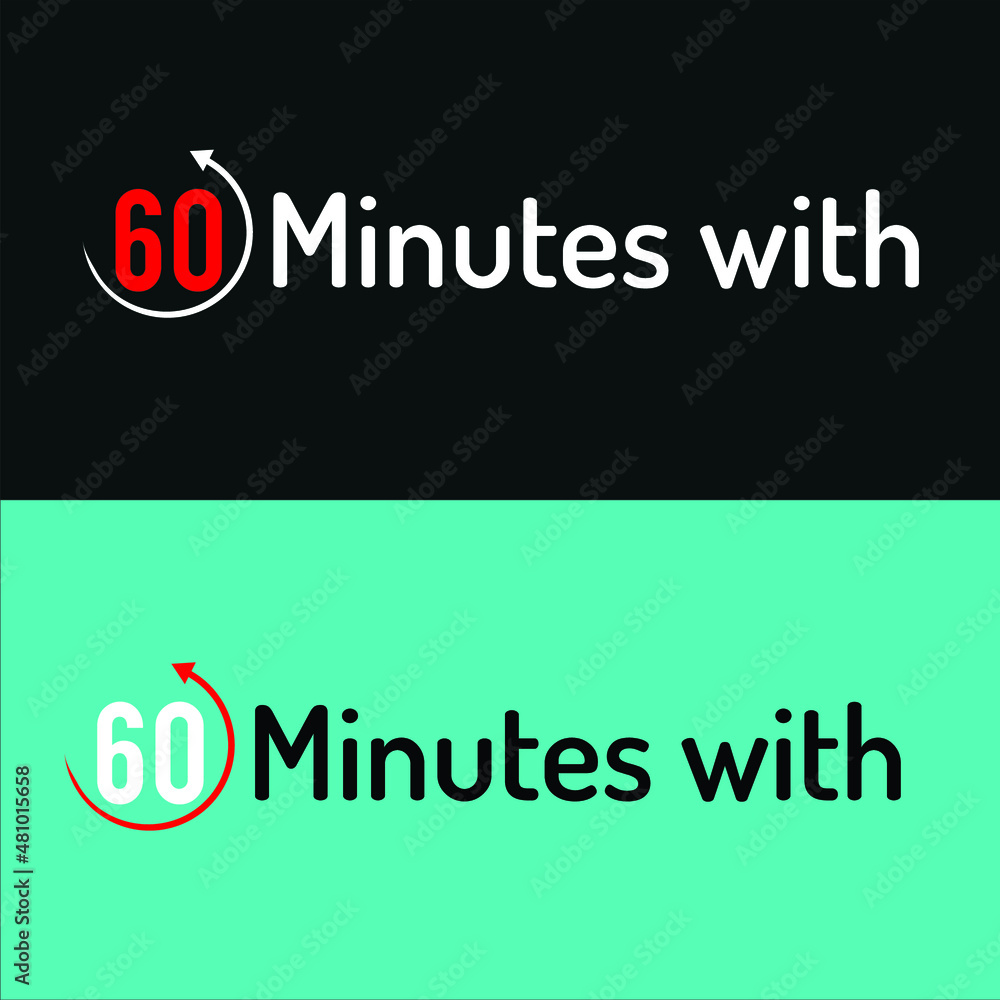 Fototapeta premium 60 Minutes with Simple and Creative Logo Design