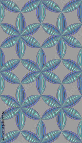 Geometric floral seamless pattern. Abstract ornament background.