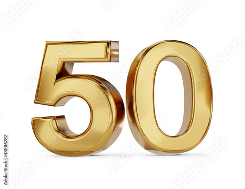 50 golden fifty symbol isol...