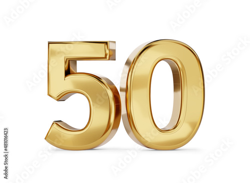 50 golden fifty symbol isol...