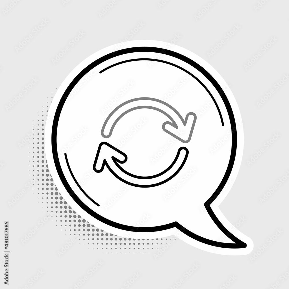 Line Refresh icon isolated on grey background. Reload symbol. Rotation arrows in a circle sign. Colorful outline concept. Vector Line Refresh icon isolated on grey background. Reload symbol. Rotation arrows in a circle sign. Colorful outline concept. Vector