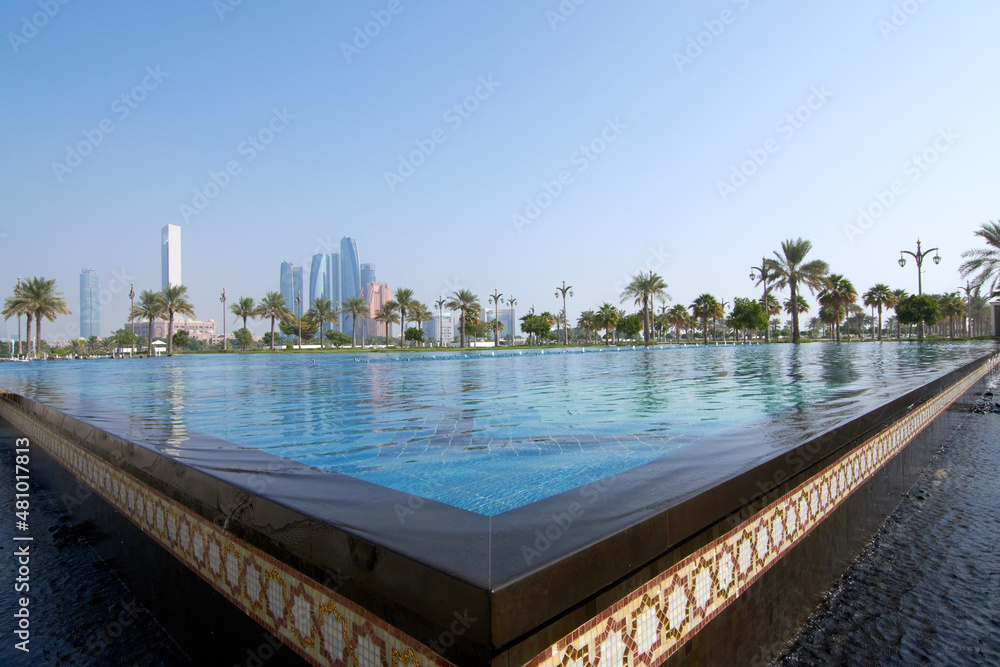 Arabian pool overlooking the buildings