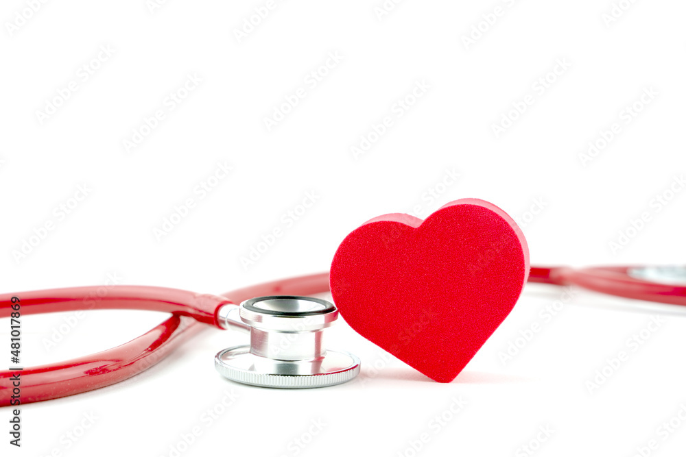 stethoscope and heart, a concept of heart treatment stethoscope and heart, a concept of heart treatment