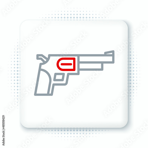 Line Revolver gun icon isolated on white background. Colorful outline concept. Vector