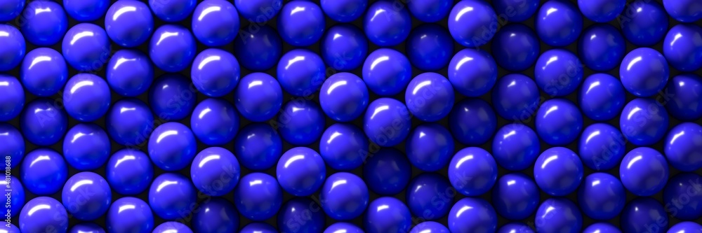 Blue spheres in the form of a pattern. Geometric structure. 3d rendering Blue spheres in the form of a pattern. Geometric structure. 3d rendering
