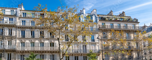 Fotografering Paris, beautiful buildings, boulevard Beaumarchais, in the 11e district