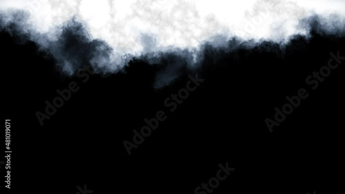 4k White Cloud Loop on Black Background