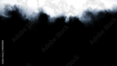 4k White Cloud Loop on Black Background