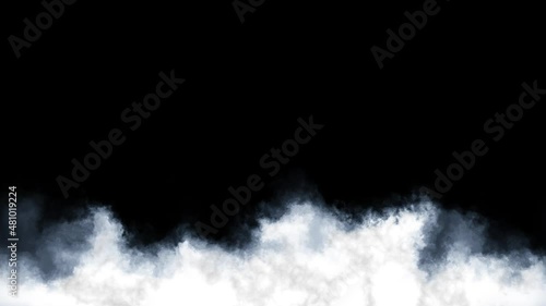 4k White Cloud Loop on Black Background