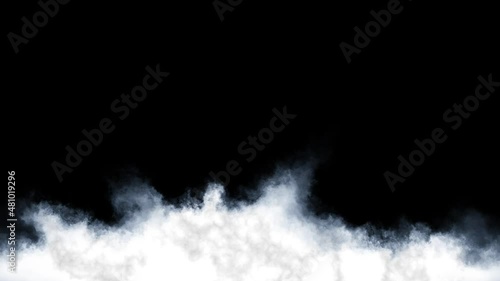 4k White Cloud Loop on Black Background