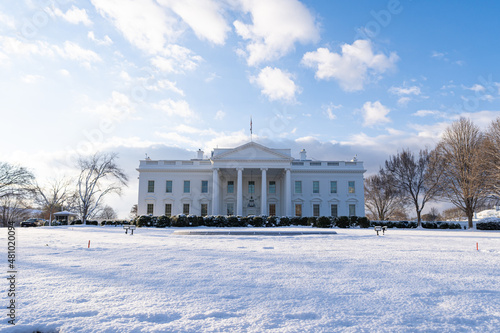 The White House Covered In Snow