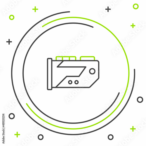 Line Video graphic card icon isolated on white background. Colorful outline concept. Vector