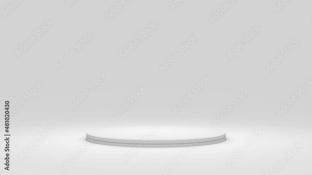 White Pedestal Podium Goes Up. 3D Animation White Pedestal Podium Goes Up. 3D Animation