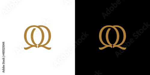 Modern and luxury letter QQ initials logo design