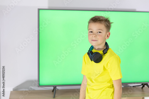Child with headphones