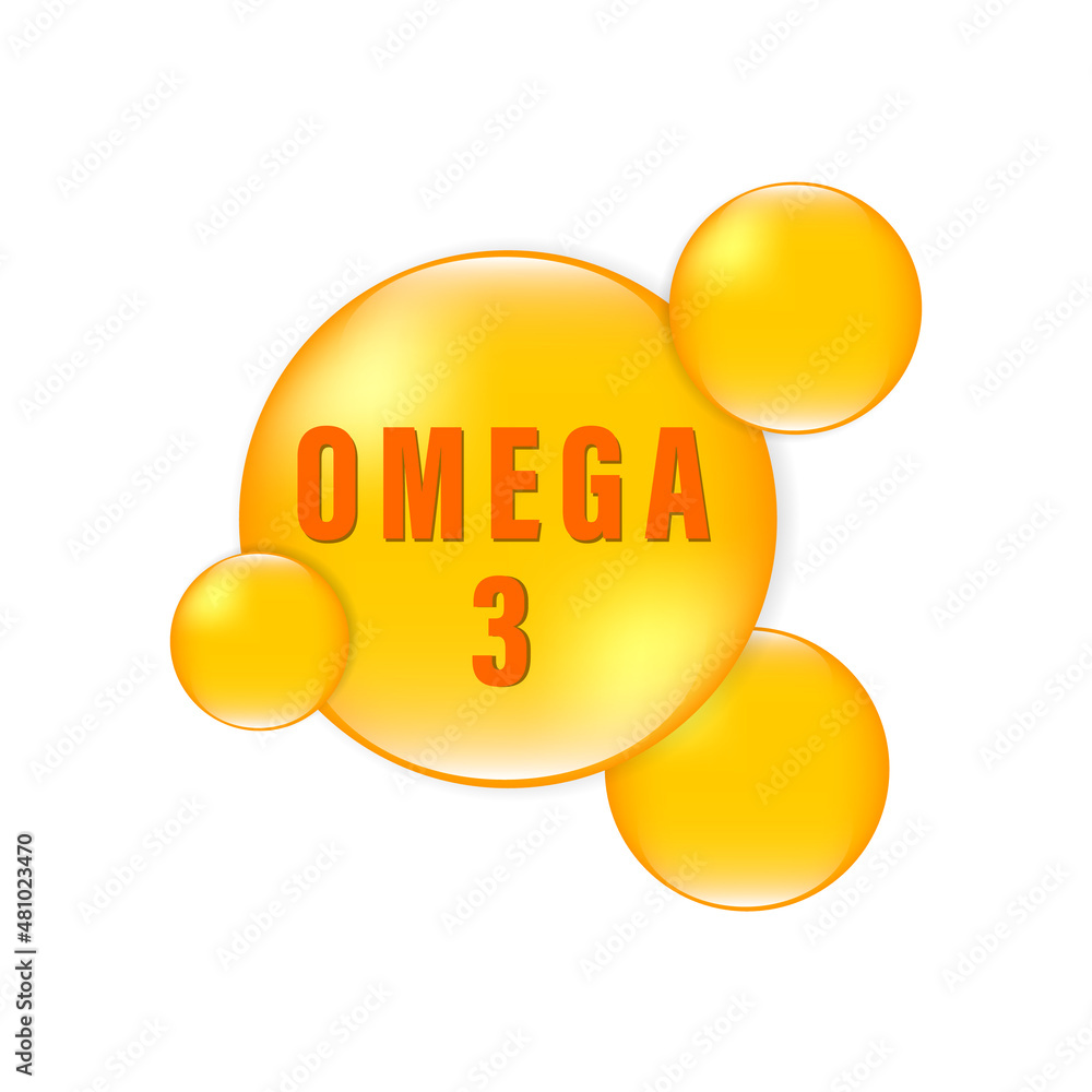 Omega 3 capsules icon in flat style isolated on white background. Vector illustration