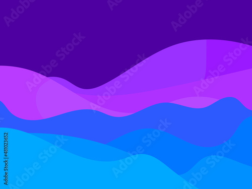 Night wavy landscape in a minimalist style. Boho typography decor for prints, posters and interior designs. Mid-century modern decor. Vector illustration