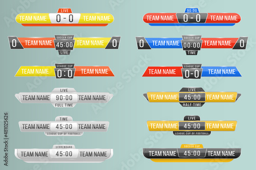 A scoreboard broadcast, sport score board football