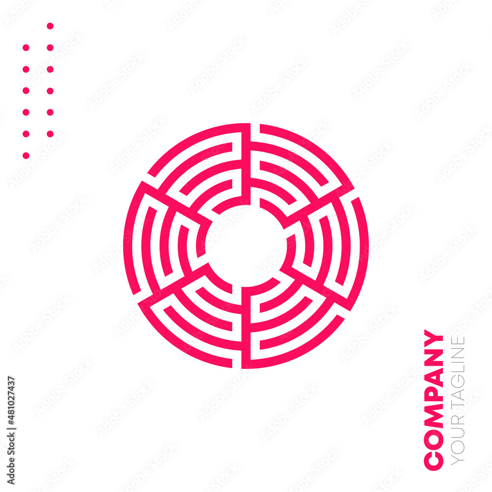 Circular Maze Modern Logo Design Icon Circular Maze Modern Logo Design Icon