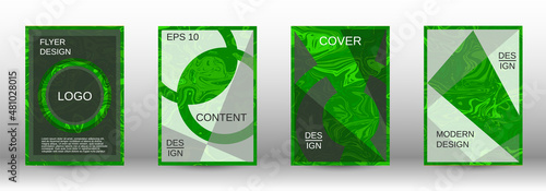 A set of modern covers. Abstract marble pattern.