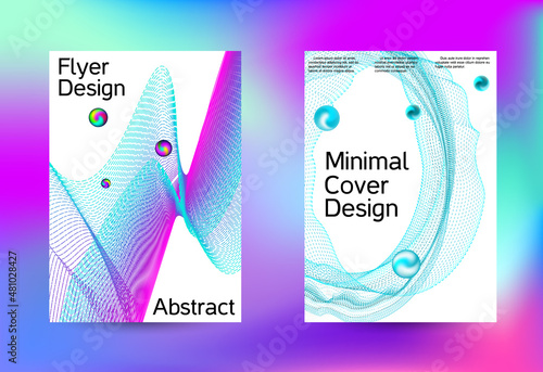 Set of modern abstract musical backgrounds. Sound flyer for creating a fashionable cover, banner, poster, booklet.