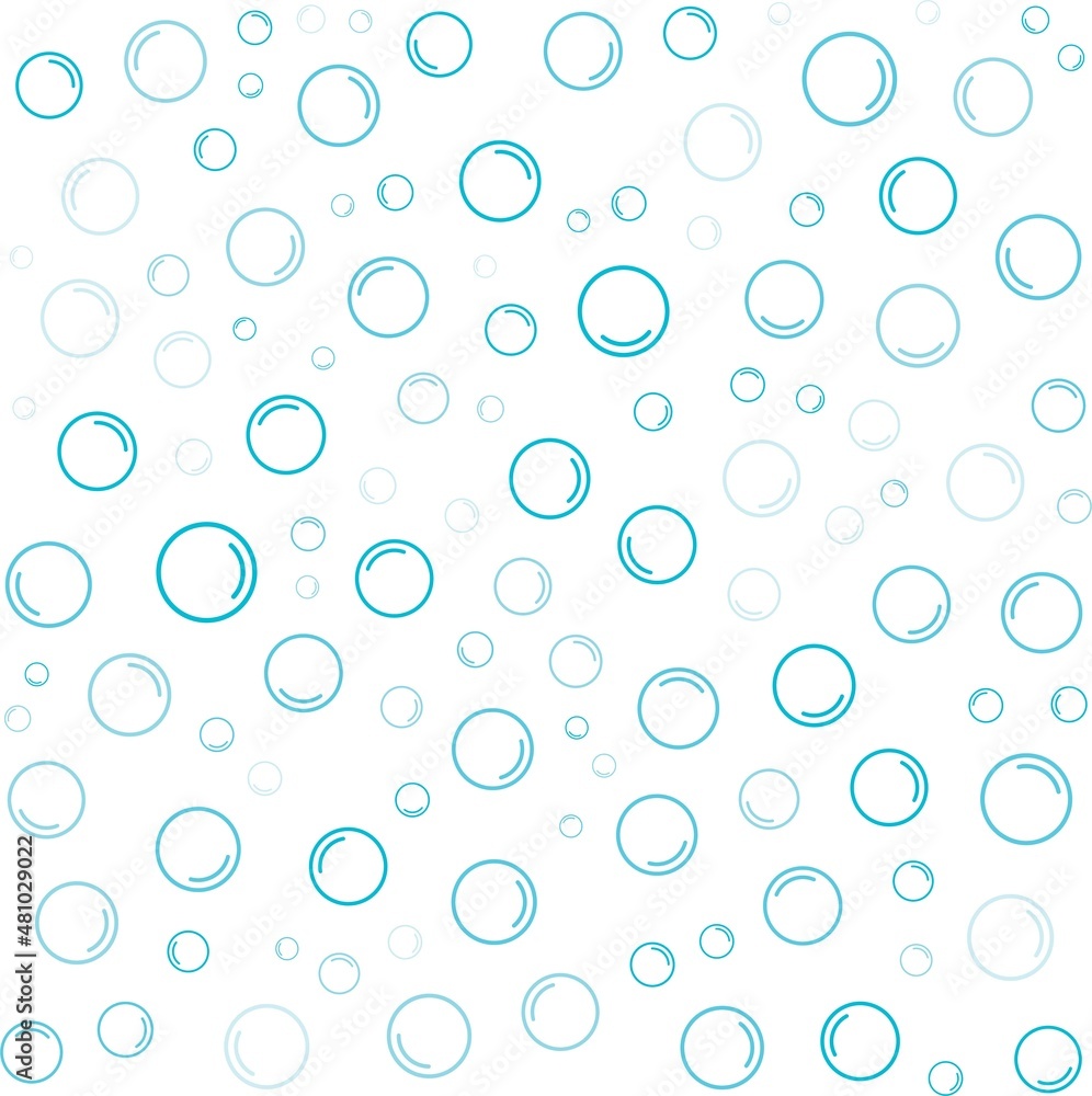 Bubbles cartoon pattern on white background. Vector illustration.