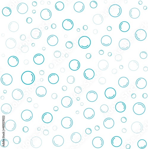 Bubbles cartoon pattern on white background. Vector illustration.