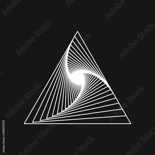 Abstract Spirograph twist triangle. Vector illustration.