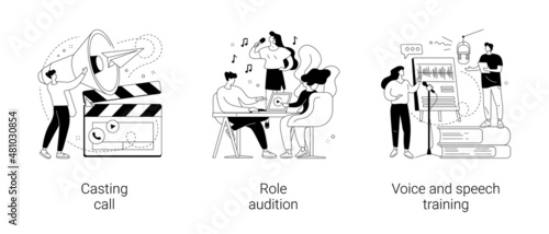 Modelling agency abstract concept vector illustrations.
