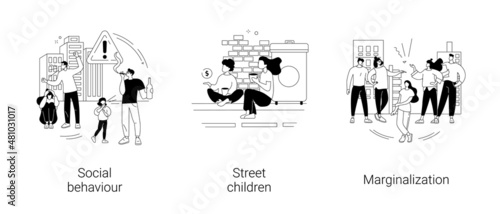 Social problems abstract concept vector illustrations.