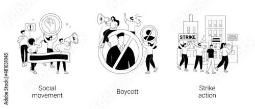 Group action abstract concept vector illustrations.