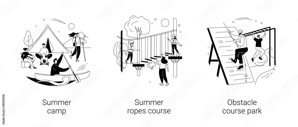 Obraz premium Active lifestyle abstract concept vector illustrations.