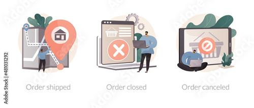 Purchase status abstract concept vector illustrations.