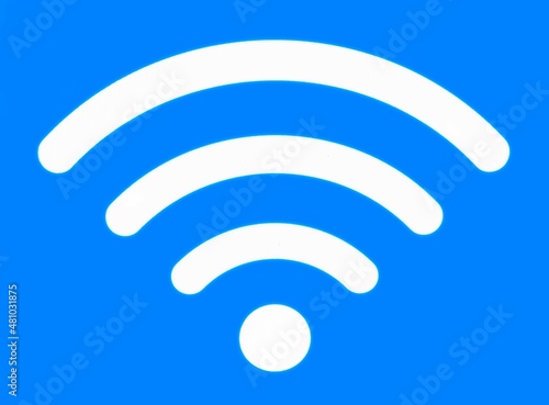 wi fi icon on blue background