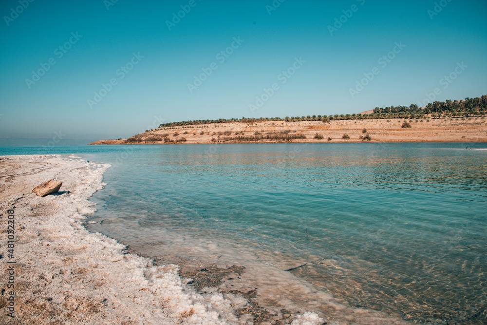 The Dead Sea where you can float on the salt. in jordan