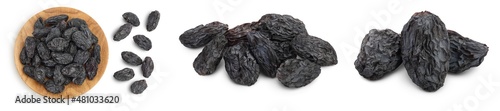 Wallpaper Mural Black raisin isolated on white background with clipping path. Top view. Flat lay, Set or collection Torontodigital.ca