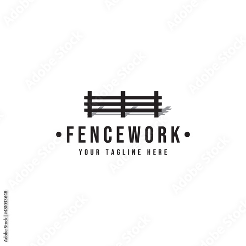 Vintage Fence and deck logo vector design for inspiration