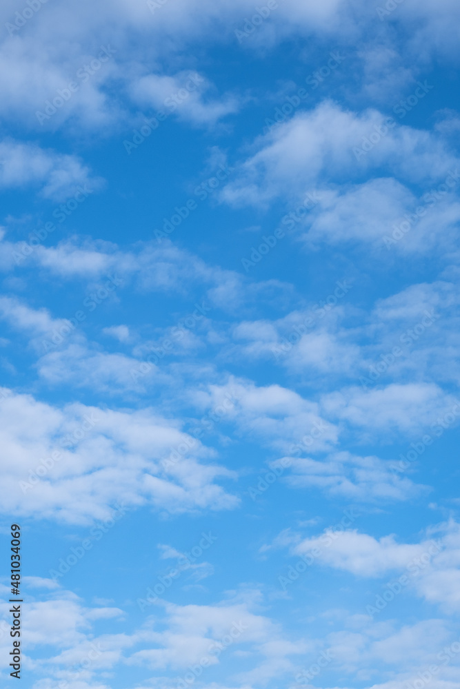 Naklejka premium blue sky and white stratocumulus clouds.