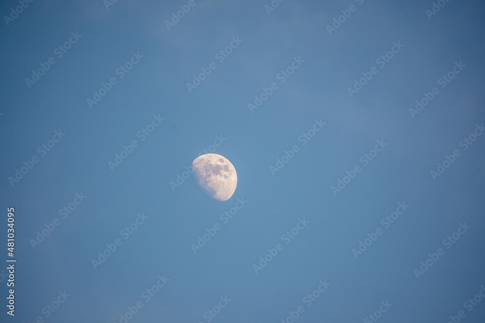 the rising moon with blue background in corfu greece the rising moon with blue background in corfu greece