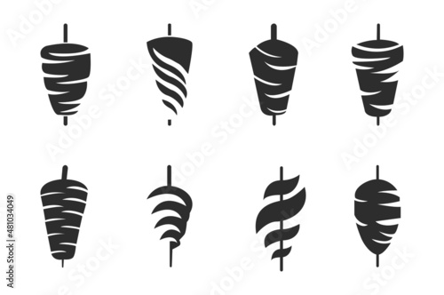 Shawarma logo for restaurants and markets. Doner kebab logo template. EPS10 vector illustration.
