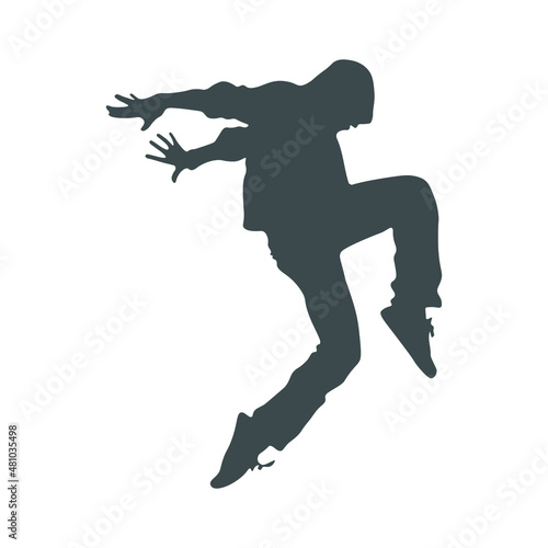 Dancing man silhouette. Vector illustration isolated on white background. © Евгений Потапов
