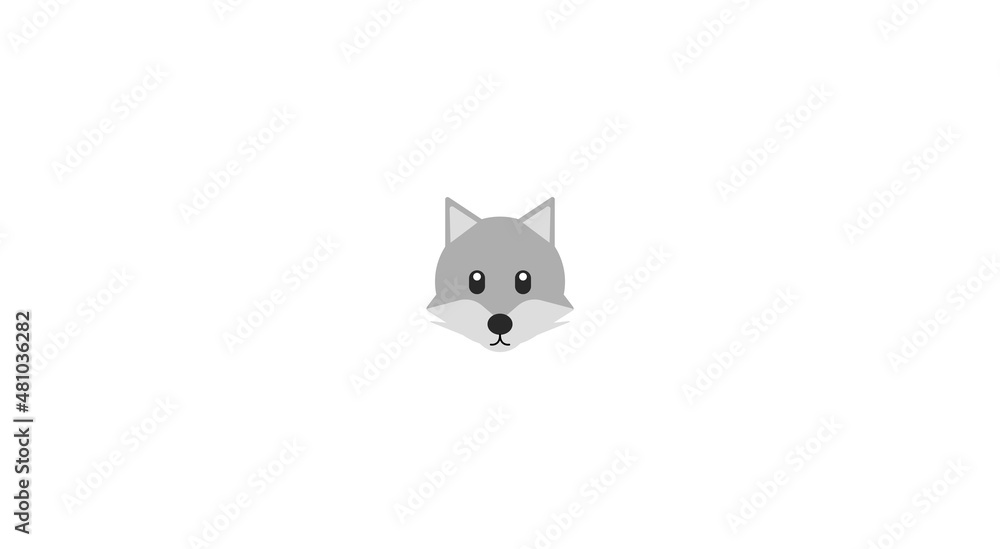 Wolf Face Vector Flat Icon. Wolf face vector isolated icon. Emoji illustration. Wolf vector emoticon Wolf Face Vector Flat Icon. Wolf face vector isolated icon. Emoji illustration. Wolf vector emoticon