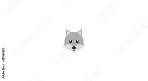 Wolf Face Vector Flat Icon. Wolf face vector isolated icon. Emoji illustration. Wolf vector emoticon