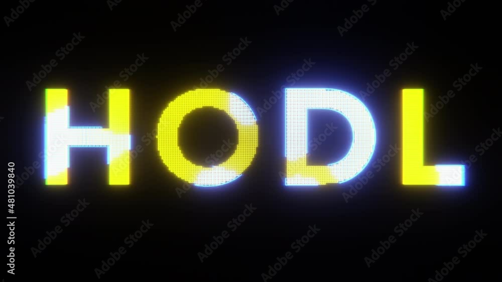 3D Animation of Holographic style Neon Head Up Display (HUD) of Hodl Typo. Hodl is slang in the cryptocurrency community for holding a cryptocurrency rather than selling it 3D Animation of Holographic style Neon Head Up Display (HUD) of Hodl Typo. Hodl is slang in the cryptocurrency community for holding a cryptocurrency rather than selling it