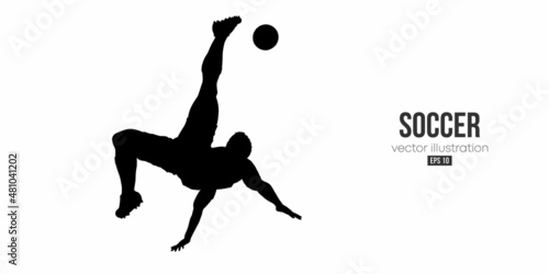 football soccer player man in action isolated white background. Vector illustration